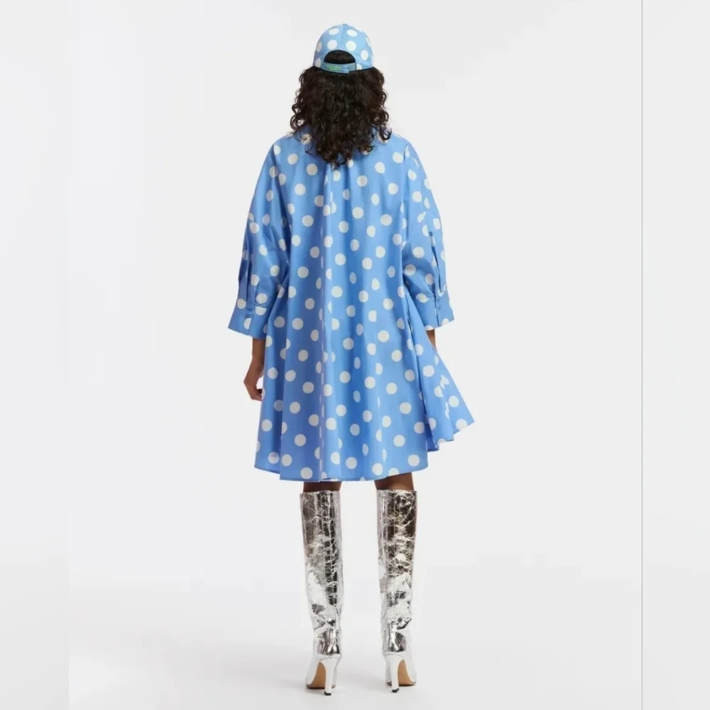 Essentiel Antwerp Oversized Polka Dot Cotton Poplin Dress Size L - Picture 4 of 6